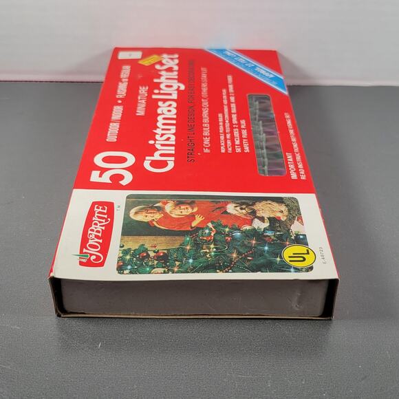 Joy Brite 50 Miniature Christmas Light Set Vintage Indoor Outdoor  27 Ft NOS - Picture 5 of 16